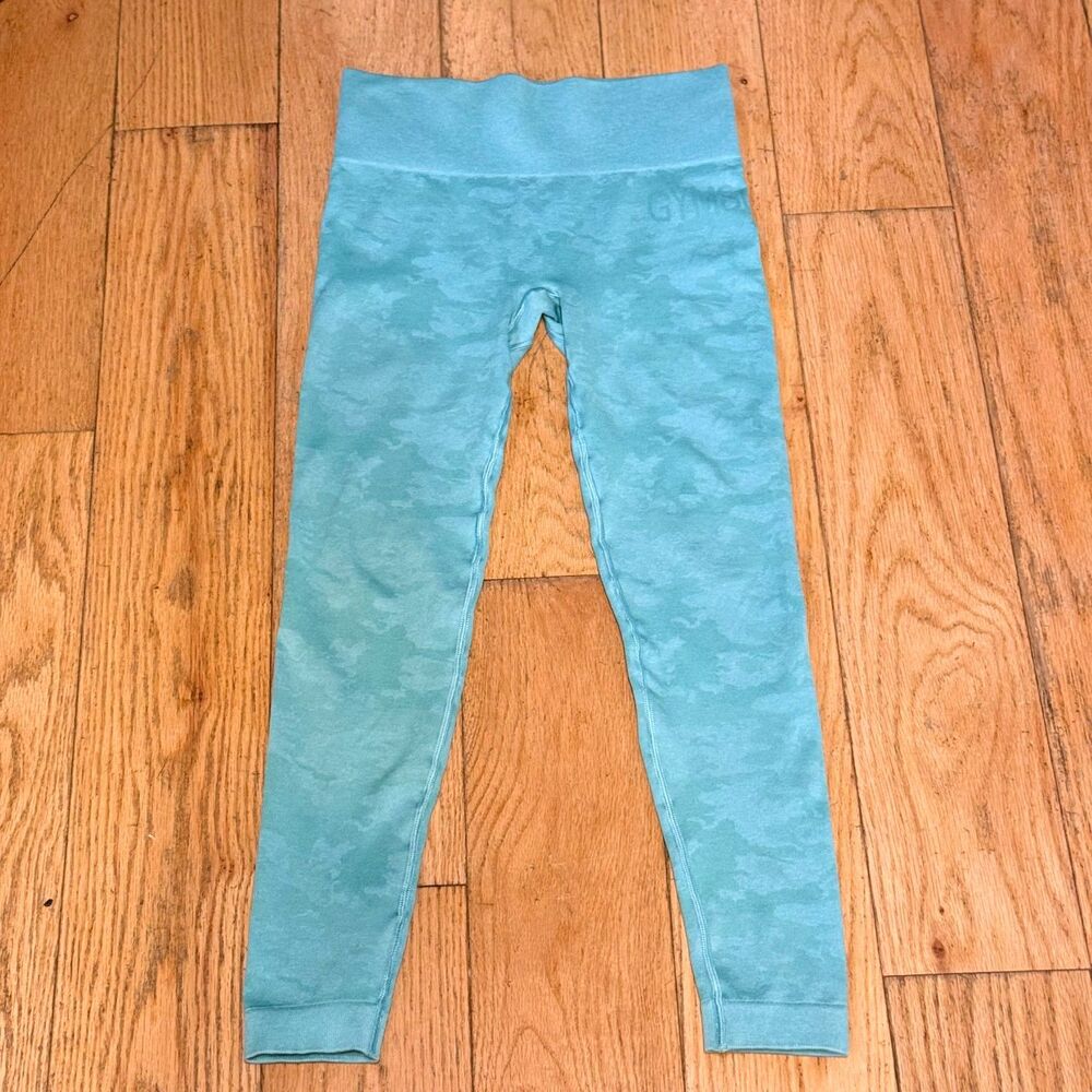🔥 Gymshark Adapt Camo Seamless Leggings in a Gorgeous Teal / Turquoise Hue! S